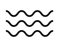 Wave icon. Water symbol. Ocean, sea or river pictogram. Air, wind or flow sign. Undulated parallel horizontal black lines signs isolated on white background. graphic illustration vector