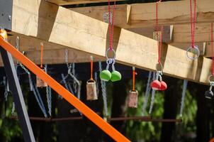 Ninja warrior training ground on a sunny day. photo