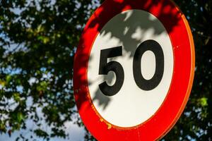 Fifty Speed Limit Sign Road Safety Rules photo