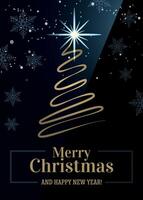 Elegant Christmas tree with stars vector