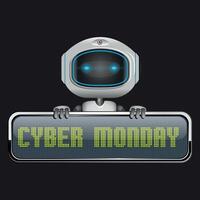 Robot promoting Cyber Monday vector