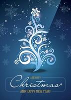 Christmas tree with snowflakes design vector