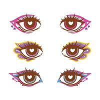 Eye icon set. Cartoon illustration of eye icons for web design vector
