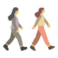 Illustration of a Woman Walking with Her Friend vector