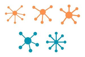 Network Hub and Node Connection Silhouette Icon Set vector