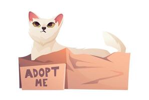 Adoptable cat in a box vector