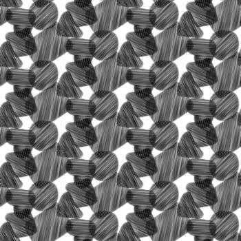 A pattern of geometric shapes with abstract striped strokes superimposed on each other. Stripes in the shape of geometric objects in a seamless texture. packaging, shaded geometric shapes vector