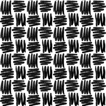 zigzag pattern in mosaic. Dry brush. Monochrome art background. Zigzag with rotation vertical and horizontal. Repetitive pattern with hand-drawn effects. Seamless texture of dry brush. vector
