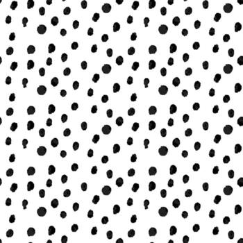 Abstract pattern with different dots. Wet brush with clear and blurred colors. Monochrome art background. Repetitive pattern with hand-drawn effects. Seamless texture of bad printing, grunge. vector