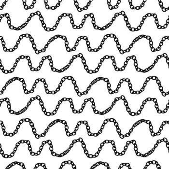 resumen modelo de contorno ondulado cadenas negro y blanco cadenas son horizontalmente ondulado y diverso. olas de líneas. monocromo abstracción en un sin costura textura. negro en blanco vector