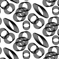 Pattern curved geometric shapes of repeating stripes, hand-drawn with a clear line. Circle, oval. Repeating shapes in a seamless texture. Multi-layered lines of geometric shapes vector