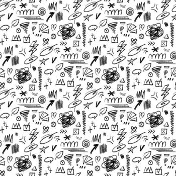 Pattern various grunge scribbles. Abstract drawings made with a dry brush. sketch of arrow designs for business plans and education. packaging doodle objects, shaded, hand-drawn on a white background vector