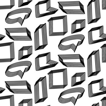 Pattern curved geometric shapes of repeating stripes, hand-drawn with a clear line. Repeating shapes in a seamless texture. Multi-layered lines of geometric shapes vector