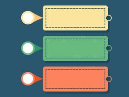 Structured Infographic Boxes with Colorful Semi-Circular Tabs for Organized Data Presentation vector