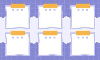 Colorful note papers on a purple background vector