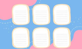 Colorful blank notes template design vector