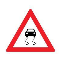 The Illustration of Triangle of Slippery Road vector