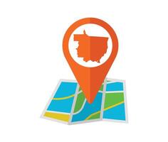 Location pin on colorful map illustration vector