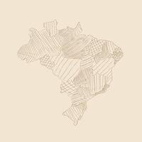 Map of Brazil with patterned regions vector