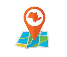 Map pin on location map vector