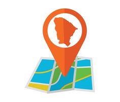 Map pin icon on location map vector