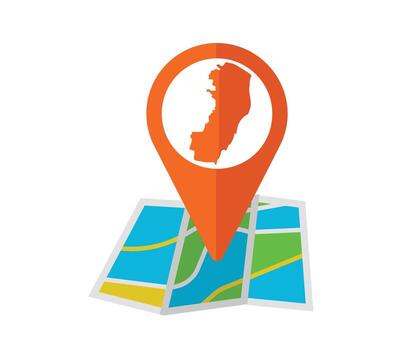 Map pin on navigation map vector