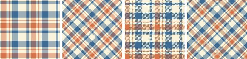Seamless plaid pattern set. tartan for dress flannel skirt, tablecloth modern fashion print. vector