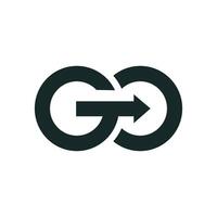 Modern letter GO vector