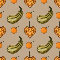Colorful pattern of fruits and vegetables vector