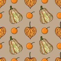 Pumpkin and orange pattern design vector