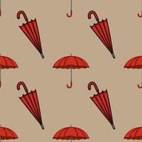 red umbrellas pattern design vector
