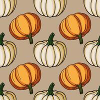 Colorful pumpkins pattern design vector