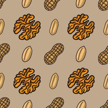 Nut and seed pattern design vector