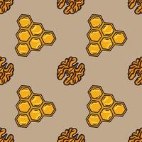 Honeycomb and walnut pattern design vector