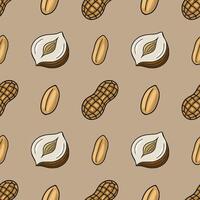 Illustration of peanuts on beige background vector