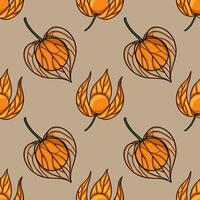 Orange physalis pattern design vector