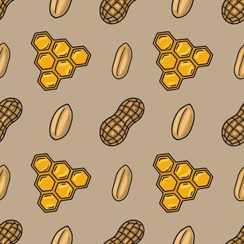 Honeycomb and peanut pattern design vector