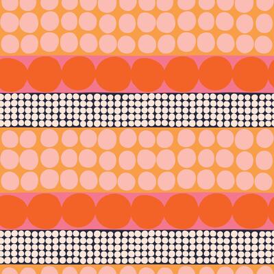 Colorful Dotted Seamless Pattern with Retro Geometric Style In Red, Black, Pink, Yellow