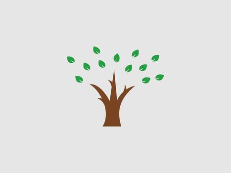 A stylized illustration of a tree featuring a solid brown trunk and branches vector