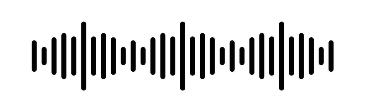 Set of radio Wave icon. Monochrome simple sound wave . sound wave flat. Music player sound bar.. Equalizer icon with soundwave line. used for mobile. vector