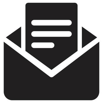 An envelope with a paper document inside vector