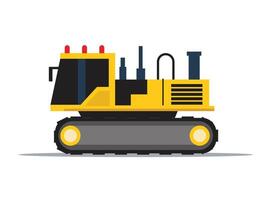 Yellow excavator on tracks vector