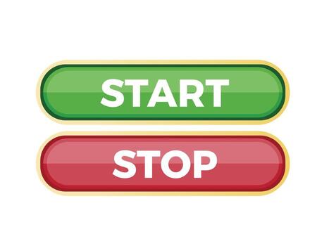 start and stop buttons on the game, game interface vector