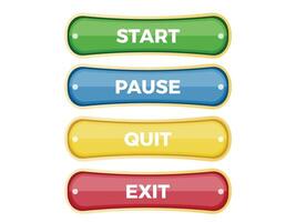 Colorful buttons for game controls vector