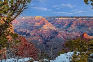 Wide Grand Canyon panorama with snowy rim5 photo