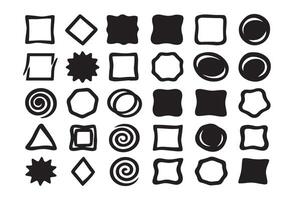 Hand Drawn Abstract Shape Icons Organic and Playful Decorative Elements vector