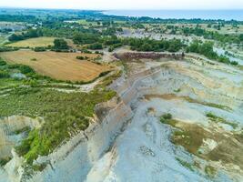 Modern equipment machines create sand craters Montenegro photo