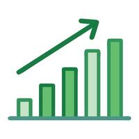 Growth chart with upward arrow for business success and financial increase presentation slide design vector