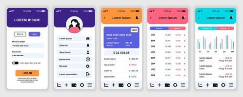 Mobile app user interface design vector