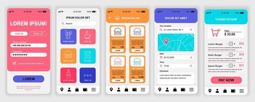 Mobile app interface design screens vector